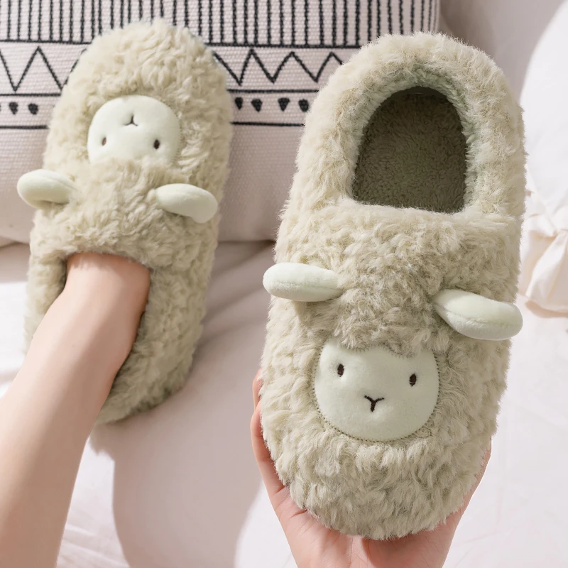 包跟棉拖鞋外穿女款冬季厚底加绒可爱毛毛绒月子产后棉鞋女士冬款