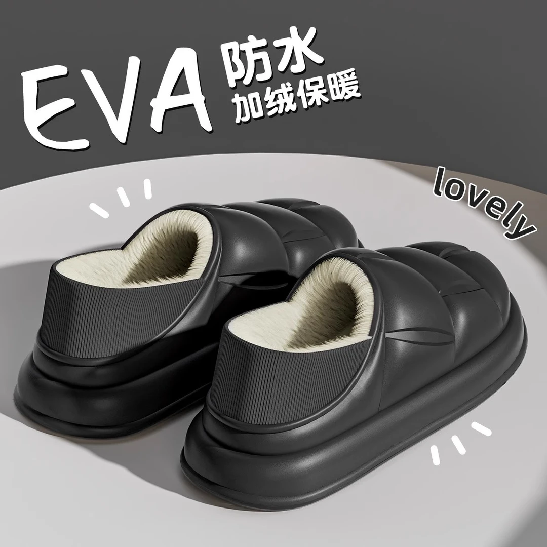 防水雪地靴冬季男款室内2023新款家居家保暖加绒拖鞋冬天男士外穿