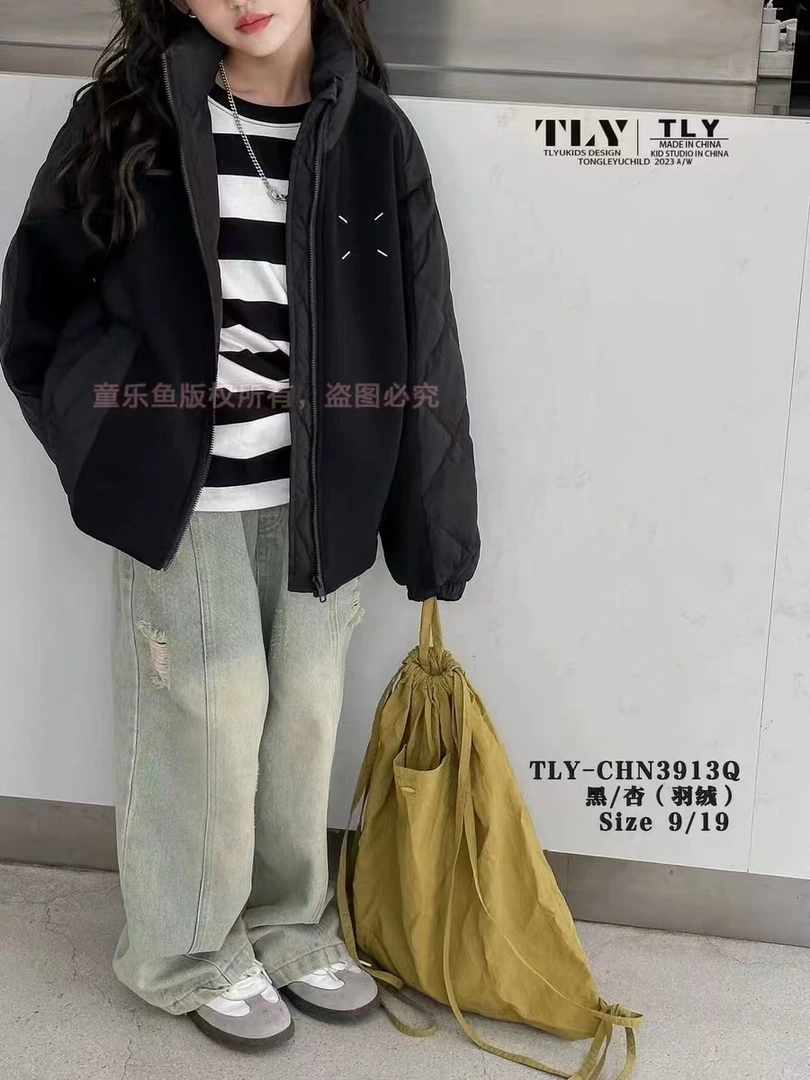 楠楠潮牌冬季新款90白鸭绒校服神器3913黑色