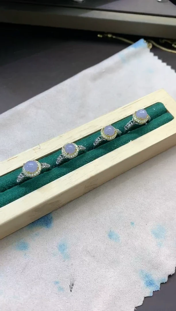 【闪购商品】翡翠颈饰银S925镶嵌戒指【多样性发其一】
