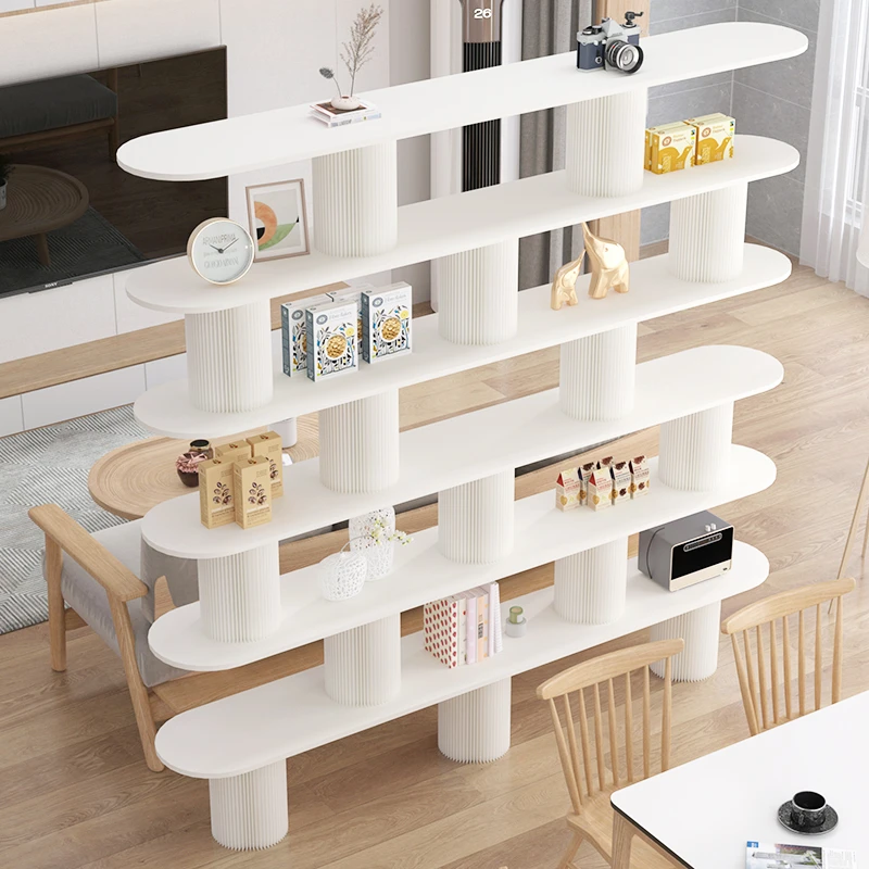 简约创意多层置物架客厅办公室直播间背景北欧罗马柱定制艺术展台
