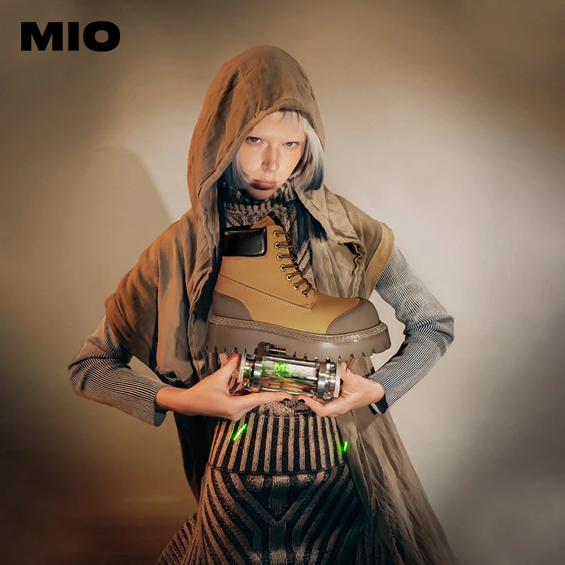 MIO【向心使野大黄靴】米奥冬户外拼接机车靴厚底马丁靴M225685215