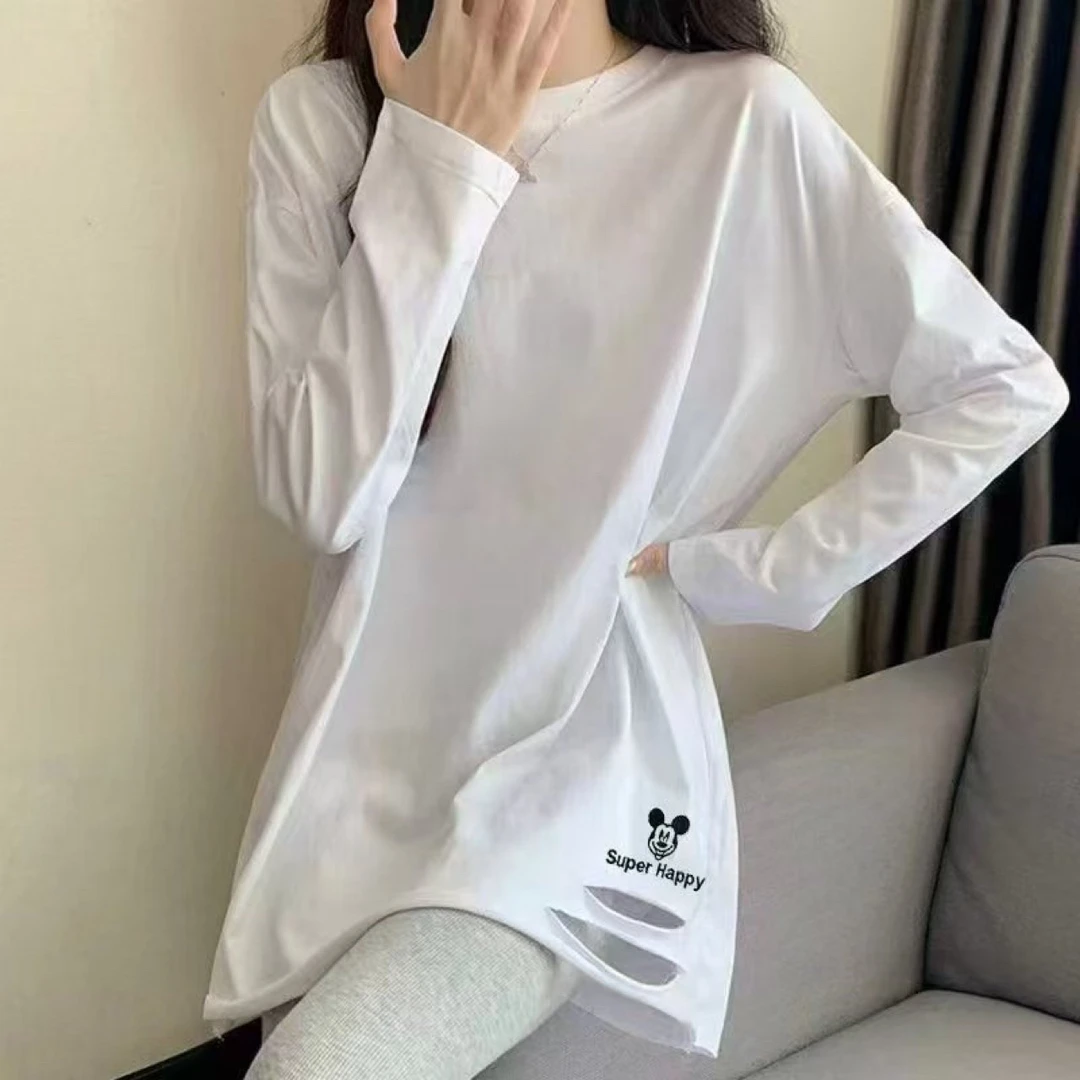 洋洋家欧版时尚洋气亲肤绒白T单衣893