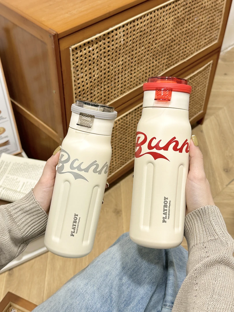 保温杯大容量女士2023新款水杯子男学生高级感保温瓶便携运动水壶