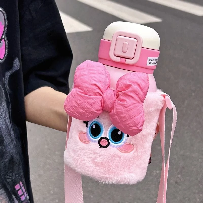 可爱保温杯女生带杯套吸管水杯儿童2023新款高颜值316不锈钢杯子