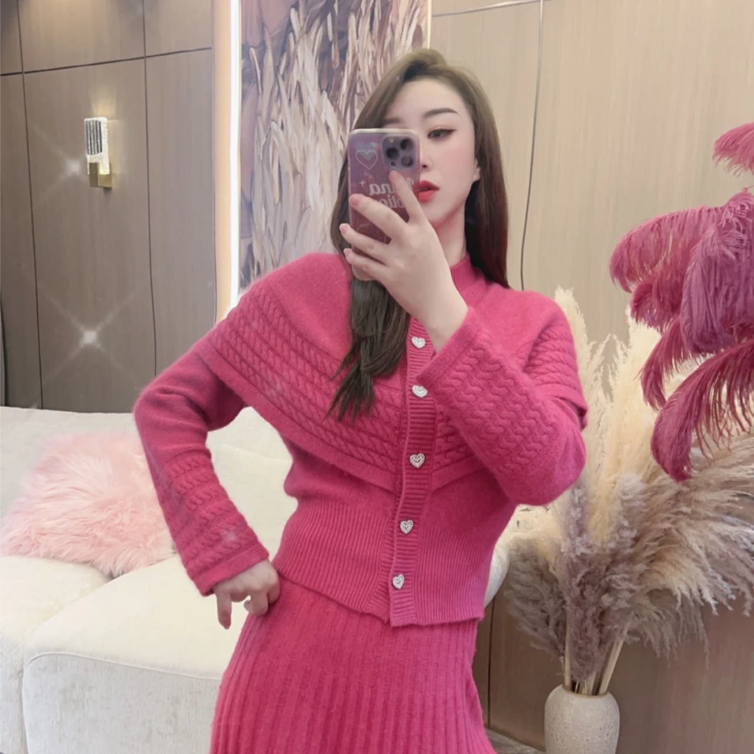 【独宠轻奢女装】爱心少女 高级甜美气质款披肩式时尚羊毛衫