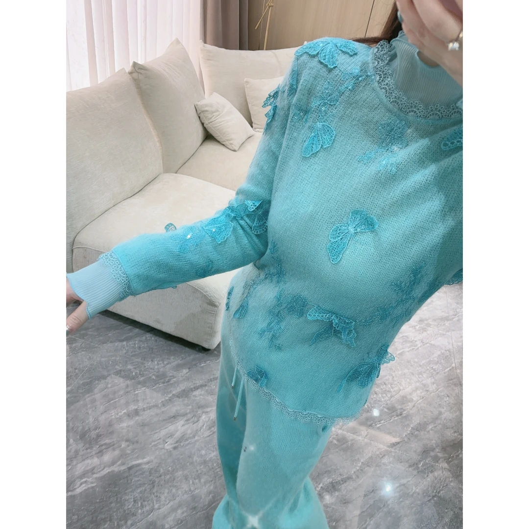 独宠【绮丽之梦】长袖网红针织时尚蝴蝶百搭打底上衣