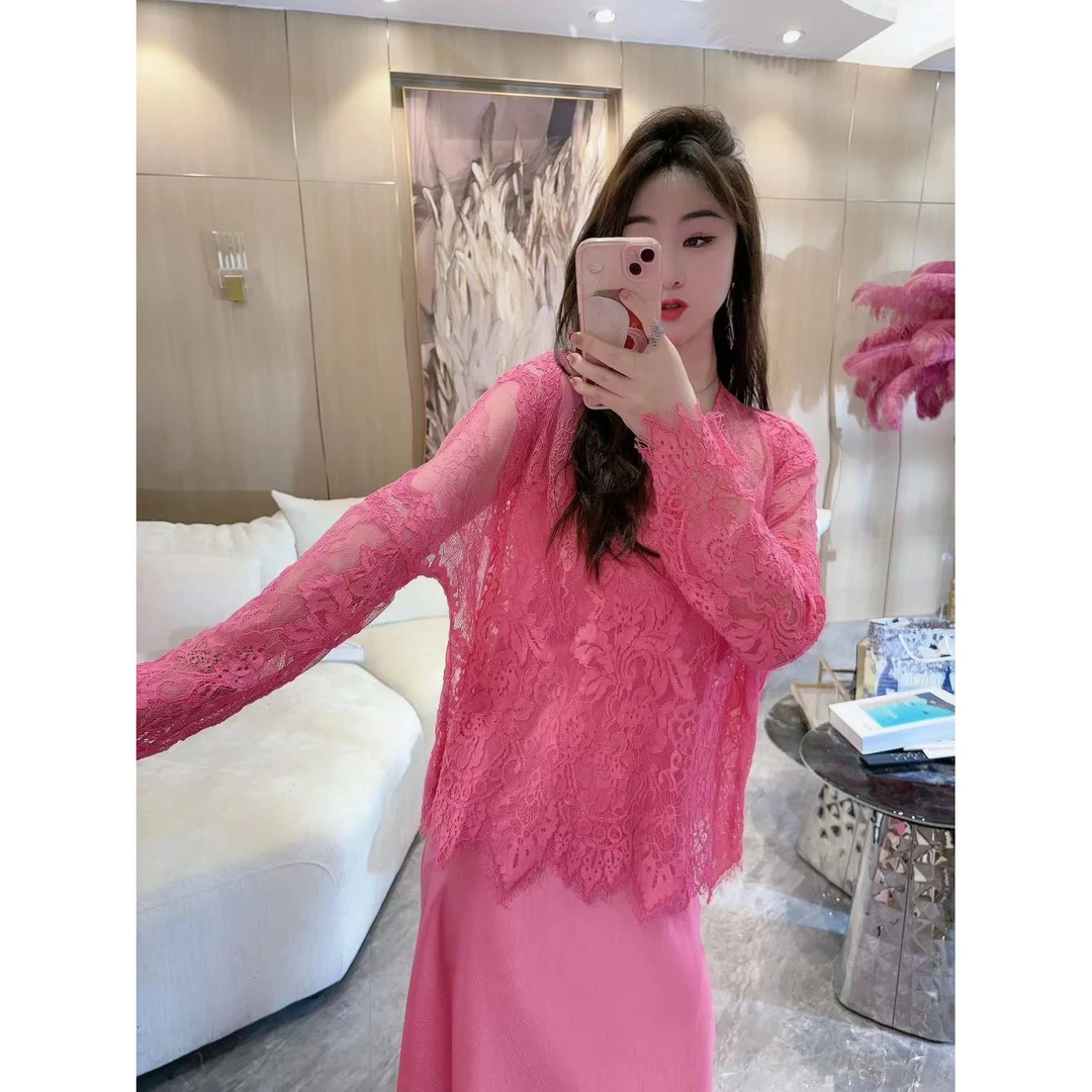 独宠【轻奢女装】原创设计夏季蕾丝网红长袖上衣