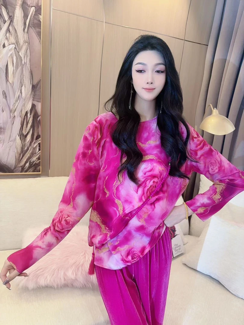 独宠【流光溢彩】时尚洋气气质舒适休闲薄款显瘦女士长袖网红上衣