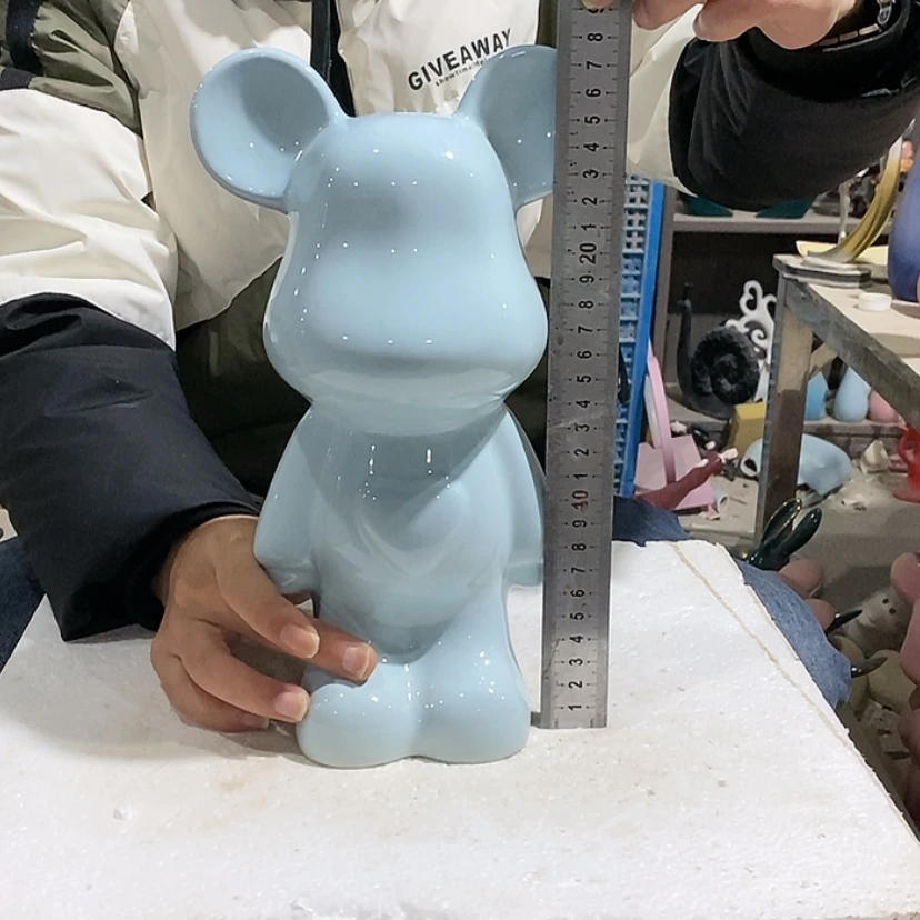【闪购商品】陶瓷摆件天空蓝爱心熊