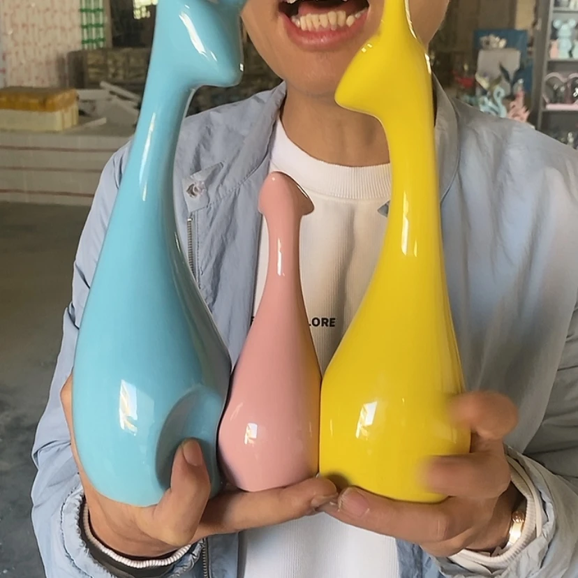 【闪购商品】陶瓷摆件马卡龙三口鹿微瑕