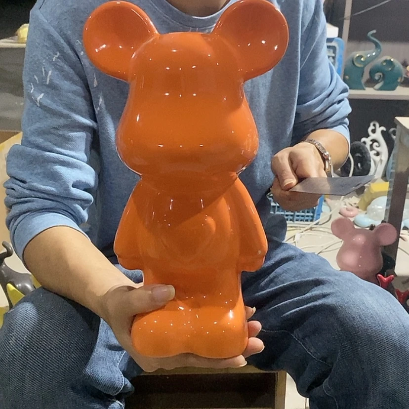 【闪购商品】陶瓷摆件橙色爱心熊