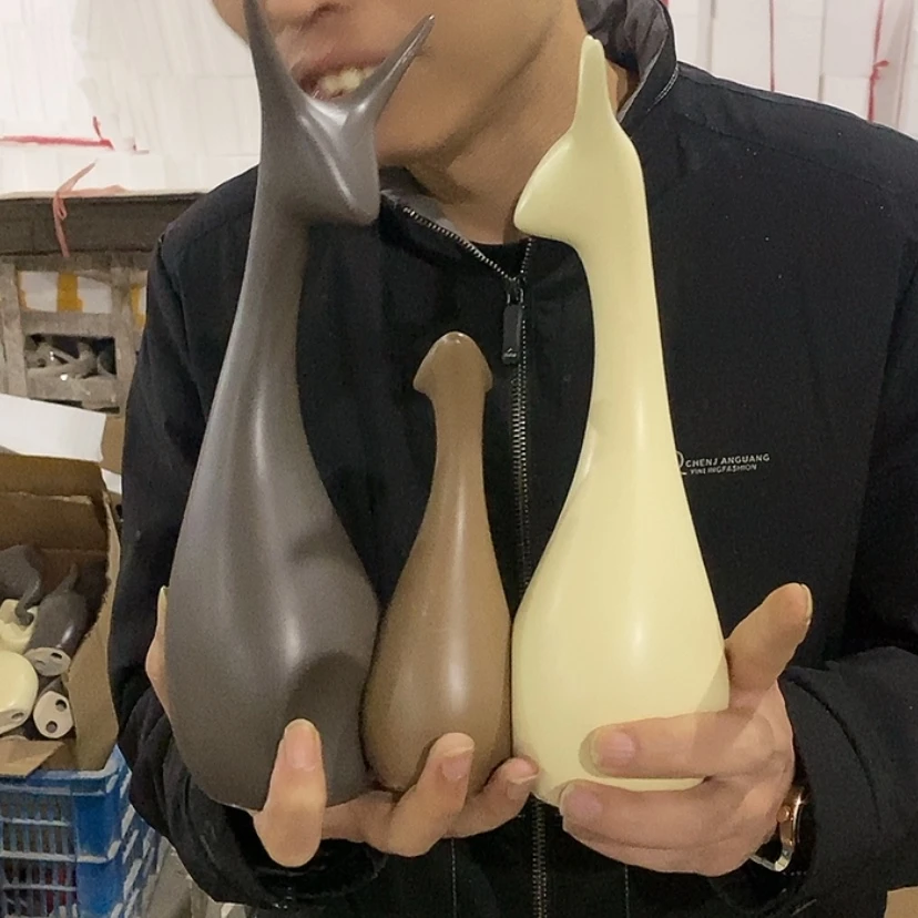 【闪购商品】陶瓷摆件北欧三口鹿微瑕