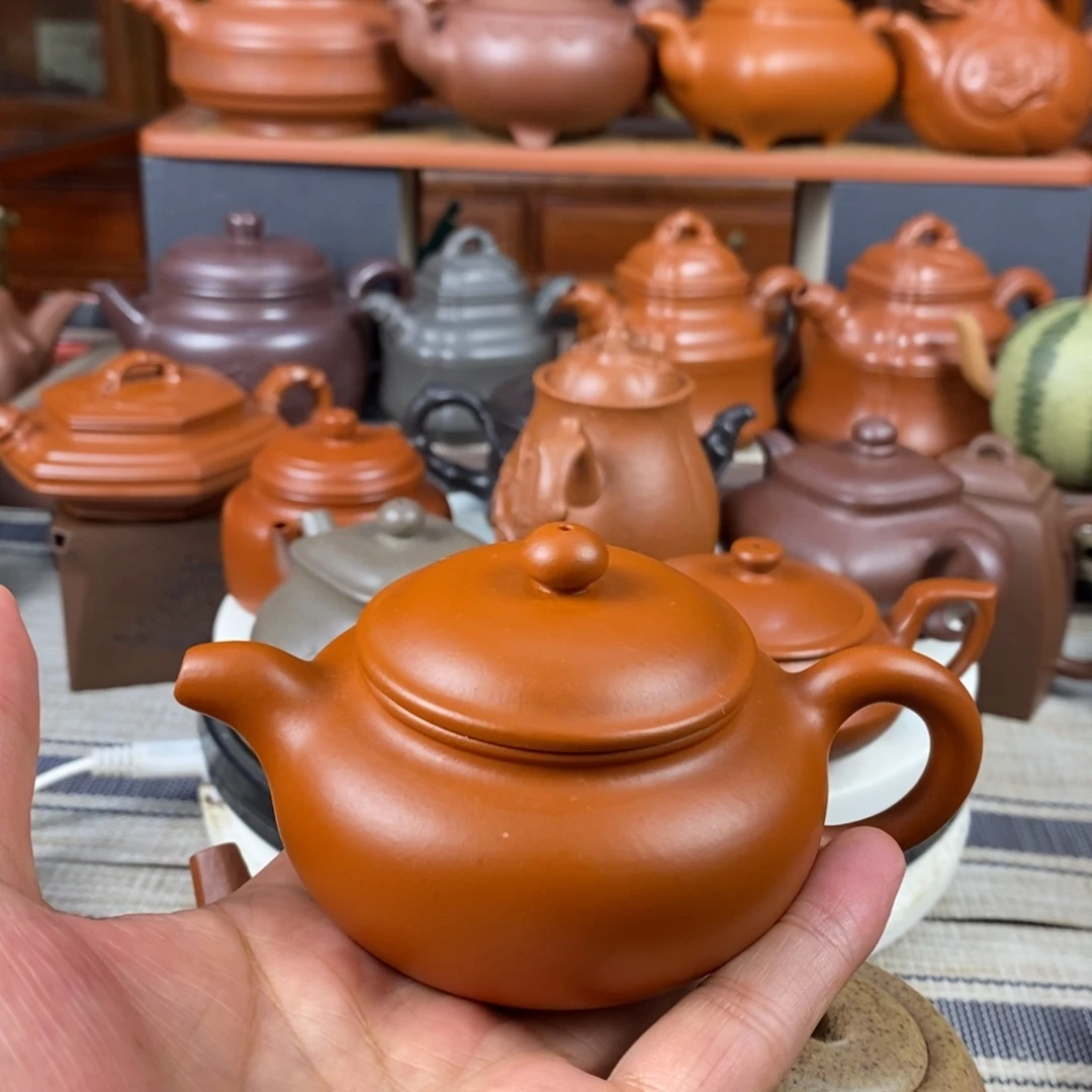 紫砂茶壶仿古150cc原矿赵庄朱泥