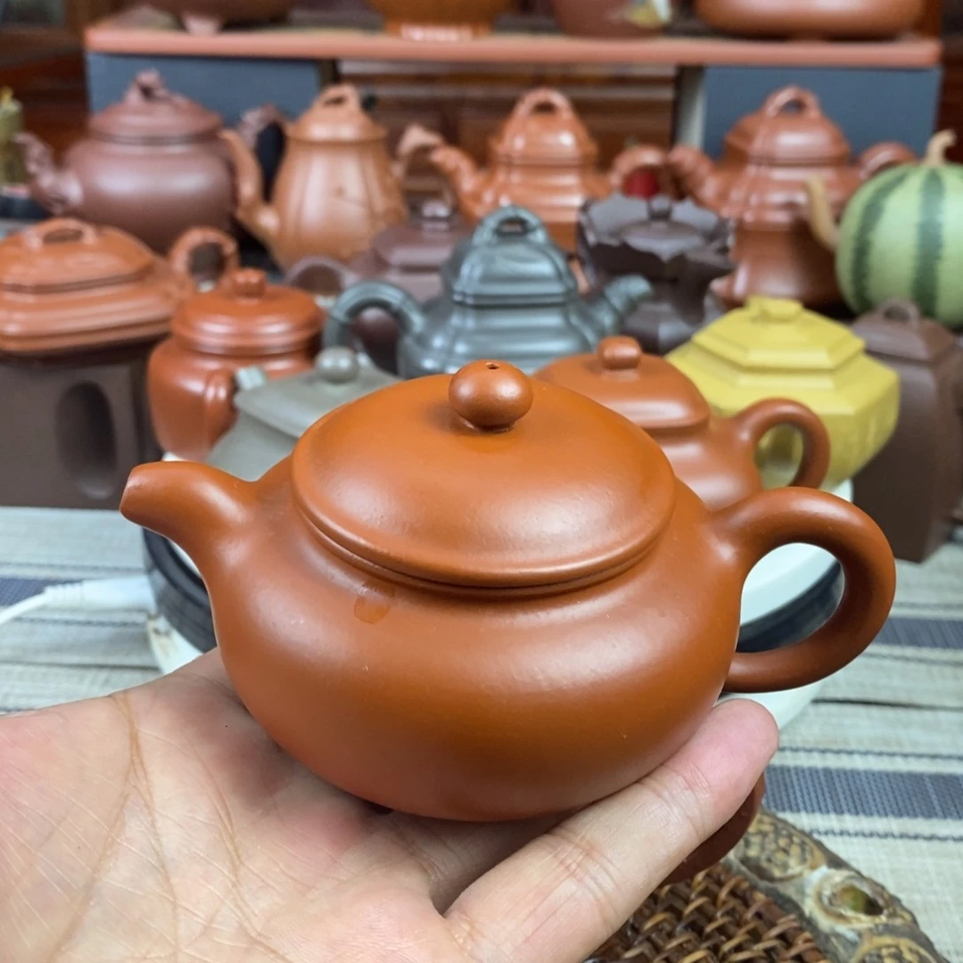 紫砂茶壶仿古150cc原矿赵庄朱泥