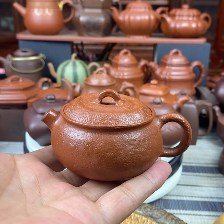 紫砂茶壶小桔子100Cc原矿红降坡泥