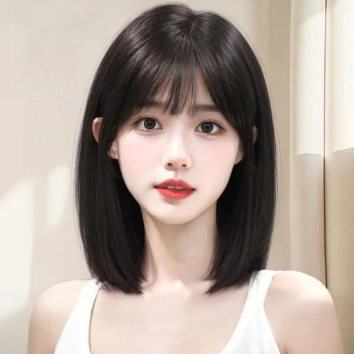 束朵悦享假发女短发减龄波波头黑色洋气齐刘海bobo头仿全真人发