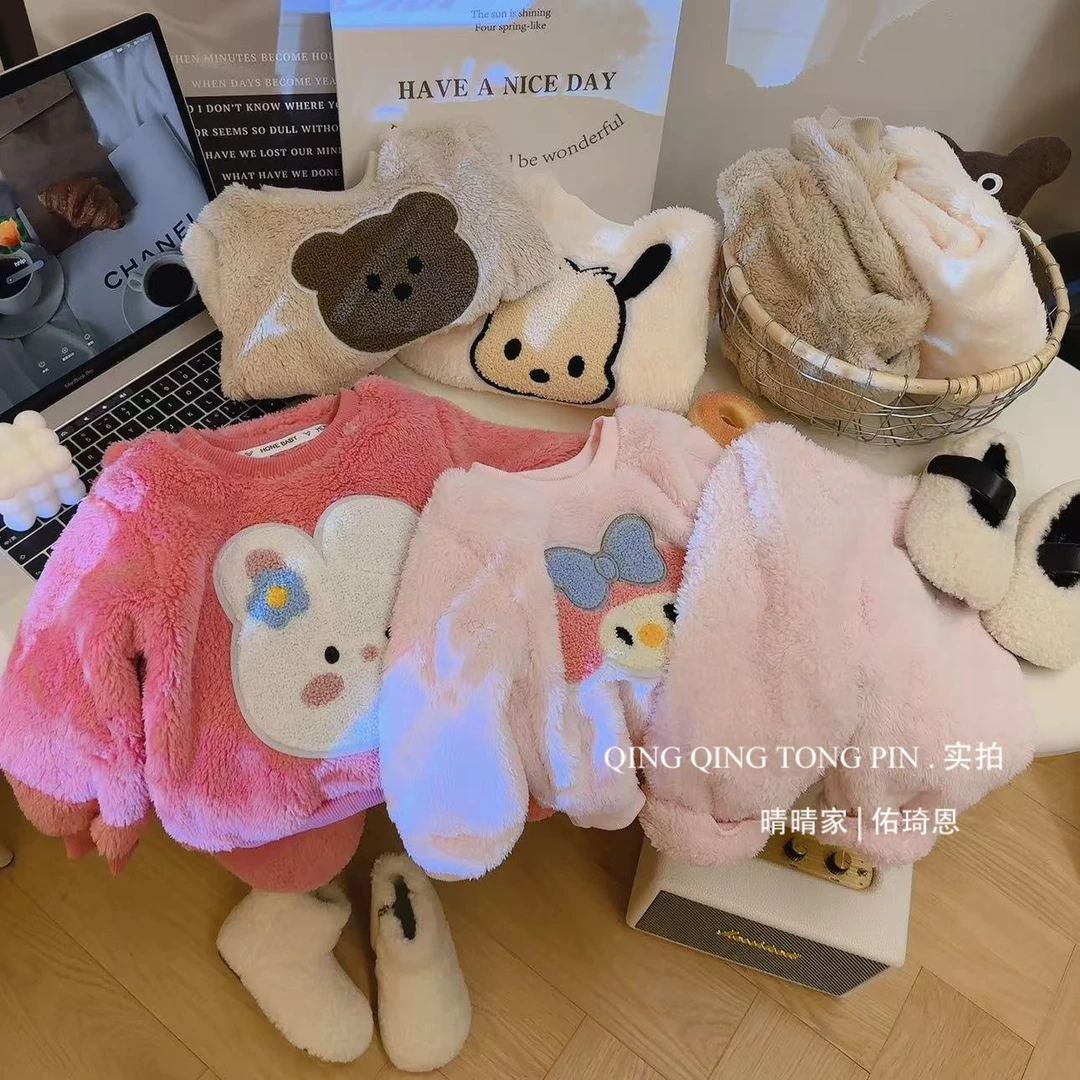 【冬季必备】新款云朵绒睡衣秋冬季男女孩加厚保暖儿童家居服