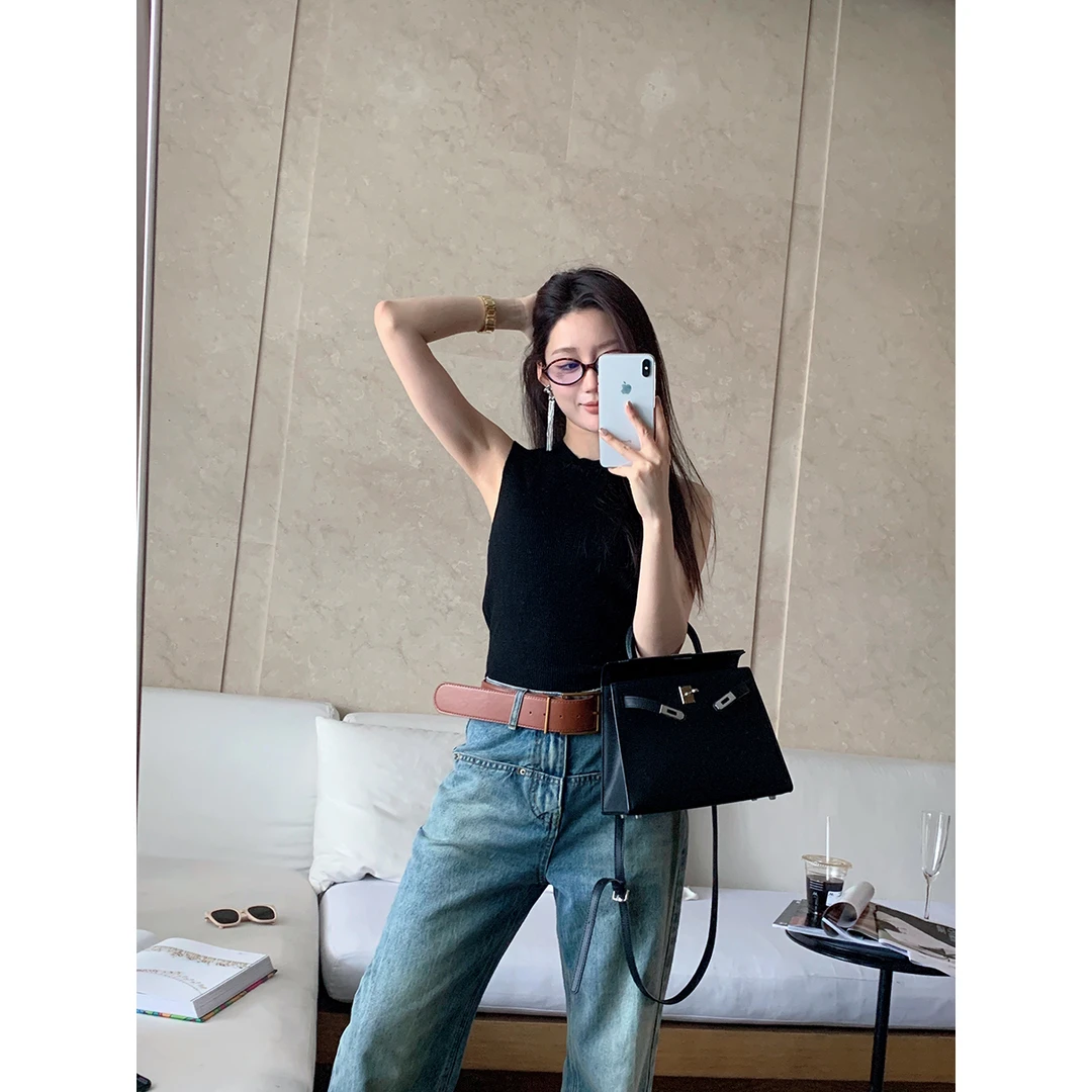 FORNIFORNI  凉意清晨 绵羊毛休闲简约款套头针织背心女背心打底