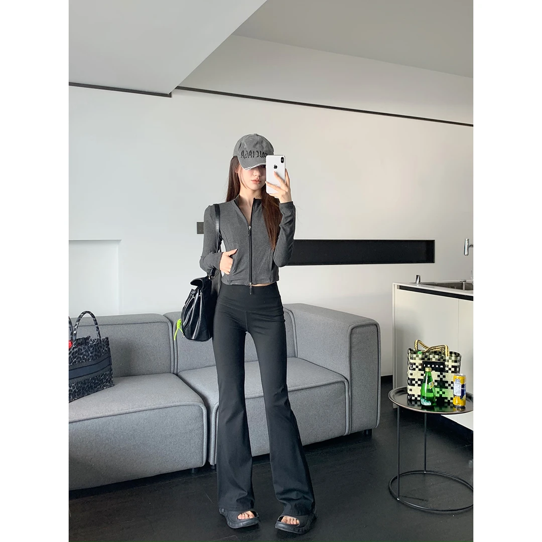 FORNI 微喇瑜伽裤长款修身显瘦女装裤子时尚外穿春秋