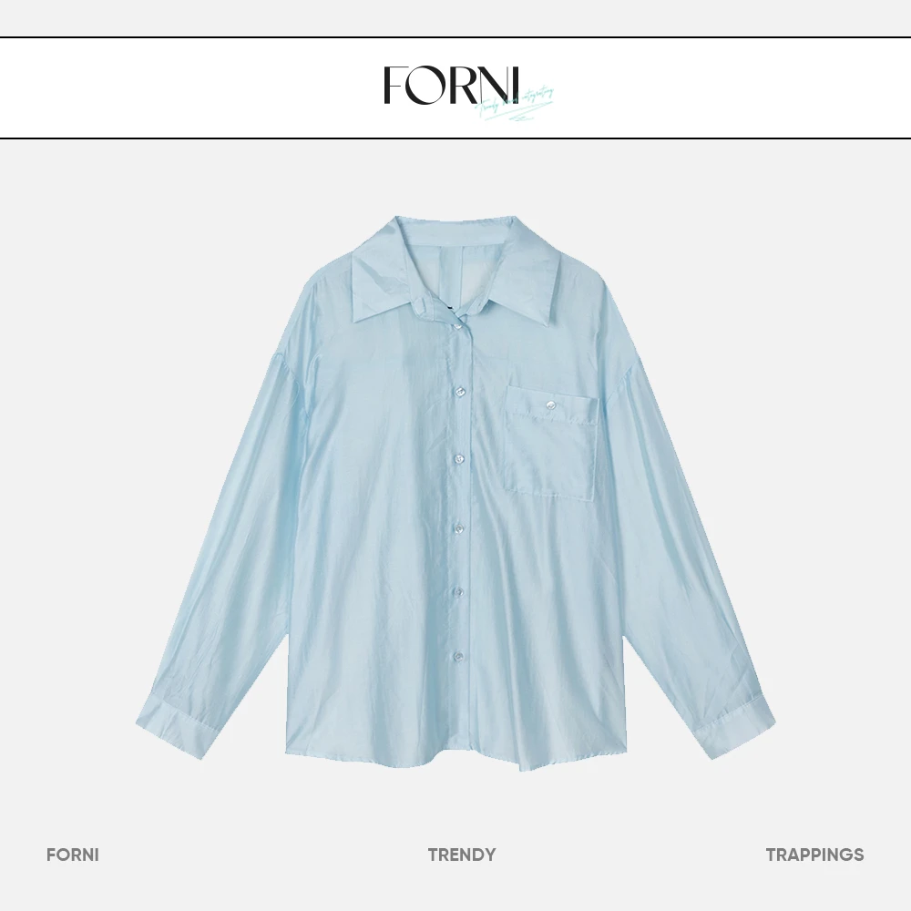 FORNI  主打“轻薄软” 莱赛尔多色轻薄衬衫ins长袖时尚休闲