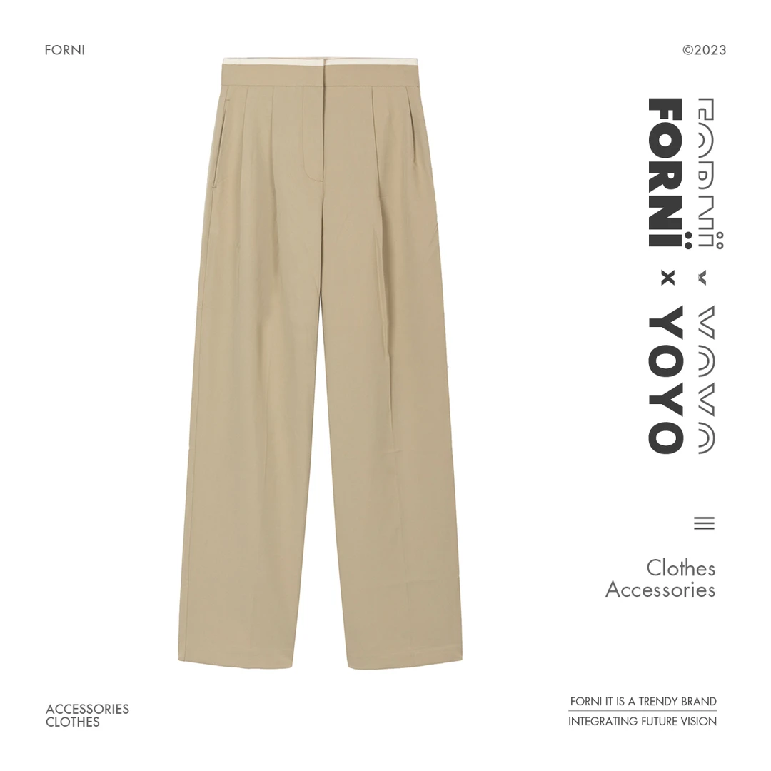 FORNI x YOYO  休闲压褶阔腿裤