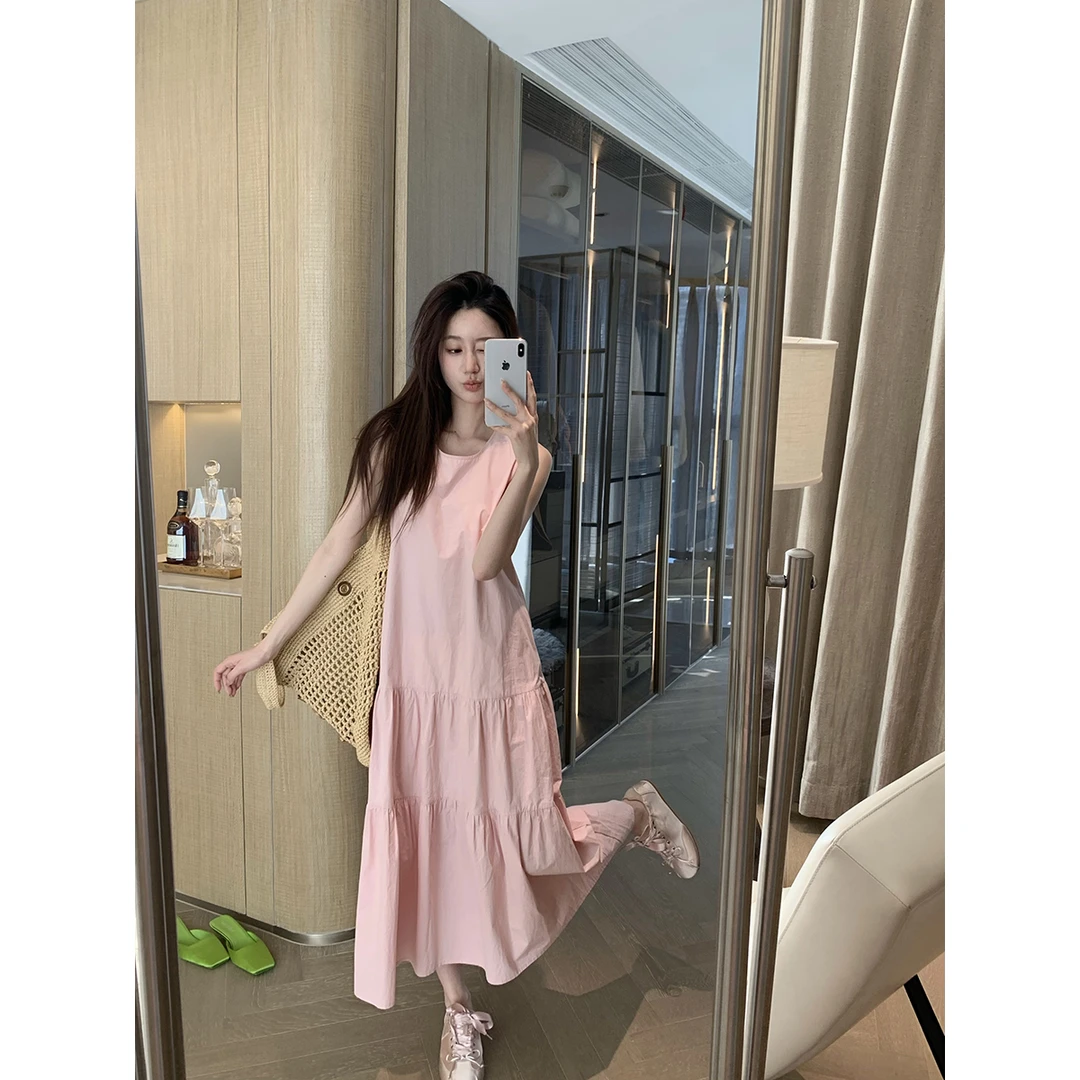 FORNIFORNI YOYO 莓莓蛋糕 拼接背心连衣裙宽松连衣裙女装连衣裙