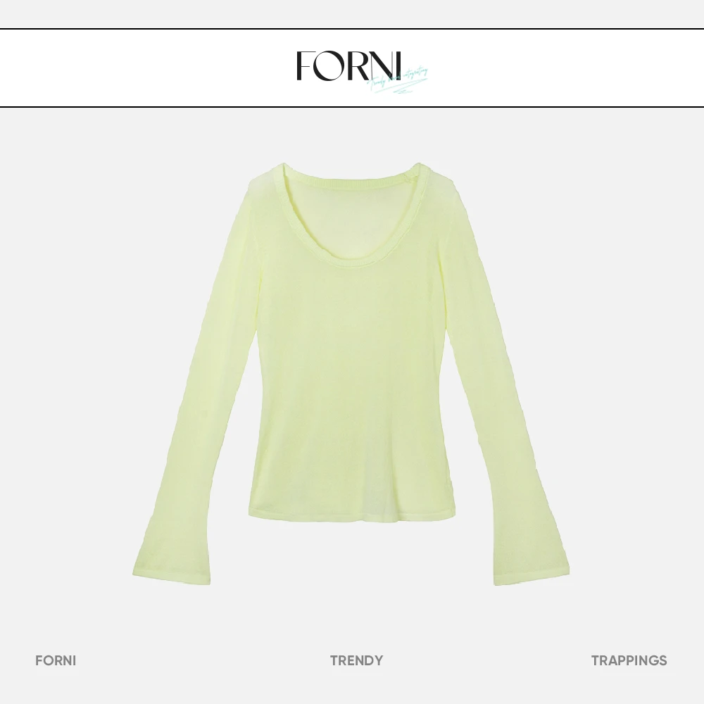 FORNIFORNI  琉光湖泊 轻奢高级气质缎面光泽半裙/半透明圆领T恤