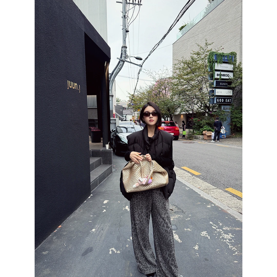 FORNI  豹纹遛弯裤 豹纹休闲长裤气质舒适时尚女士设计师