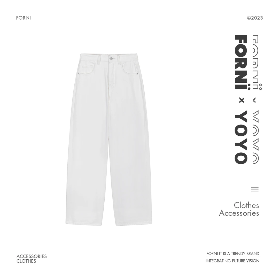 FORNI x YOYO   实穿主义 纯色阔腿牛仔裤