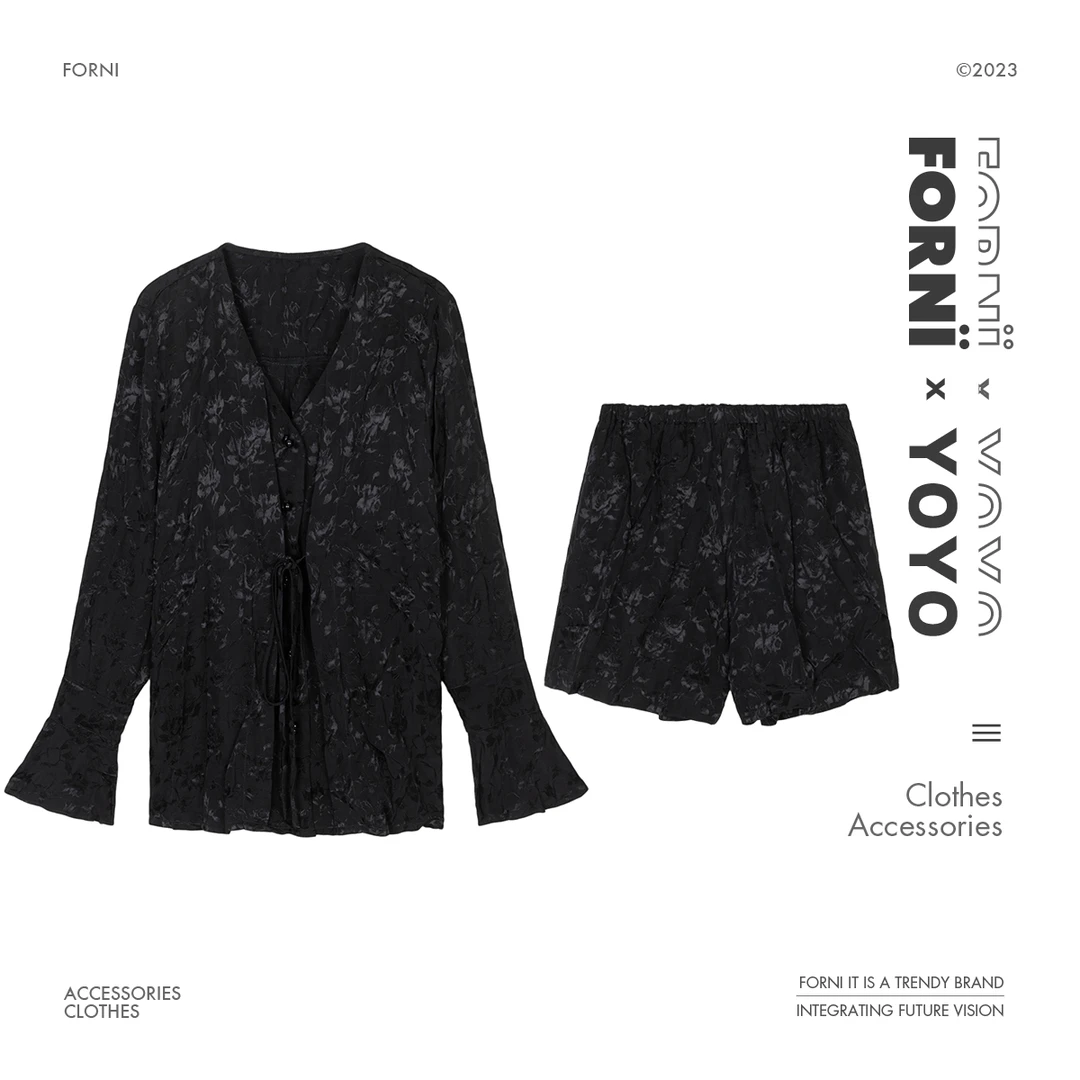 FORNI x YOYO 系带提花两件套套装时尚休闲设计师ins小众