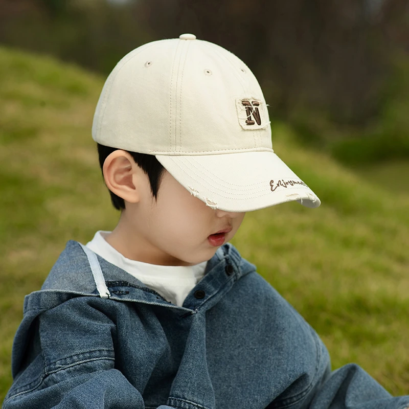 儿童帽子棒球帽2024春秋夏季新款遮阳防晒男女大檐百搭宝宝鸭舌帽