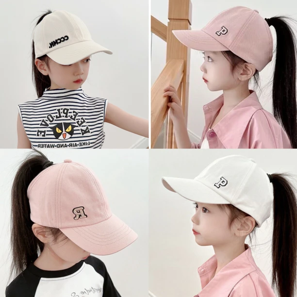 儿童棒球帽夏季洋气空顶女童鸭舌帽春秋宝宝遮阳帽女孩防晒太阳帽
