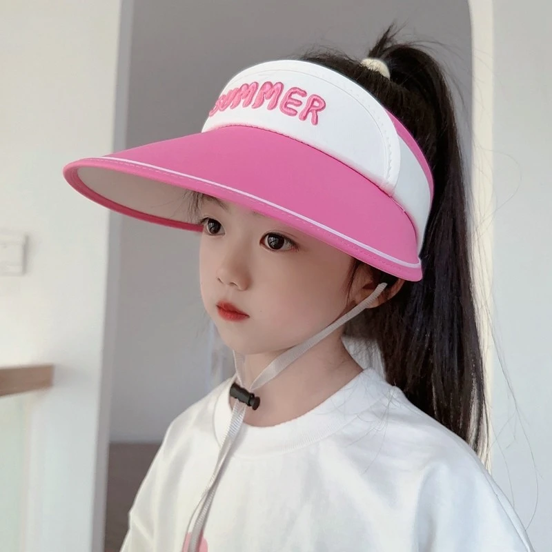 儿童空顶帽韩版宝宝太阳帽夏季男童女童防晒帽小孩防紫外线遮阳帽