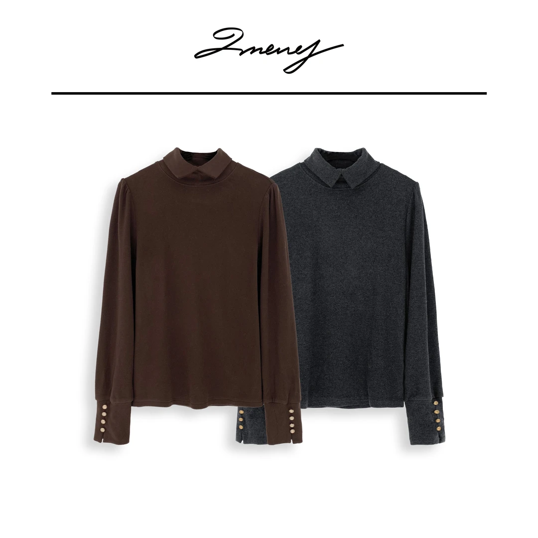 LMENY舒心打底衫~小翻领保暖 显瘦内搭衬衣小衫24DC008