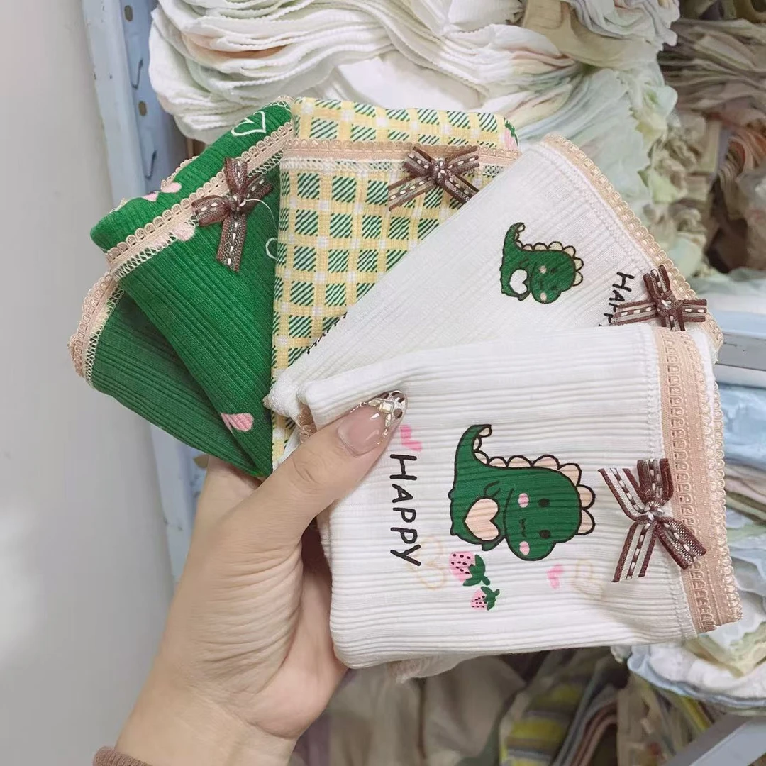 5条/特价福利/恶龙咆哮/卡通棉内裤螺纹棉女士学生少女三角裤头