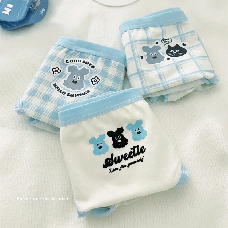 日系卡通可爱棉女士内裤初中高中少女中低腰包臀抗菌棉三角学生
