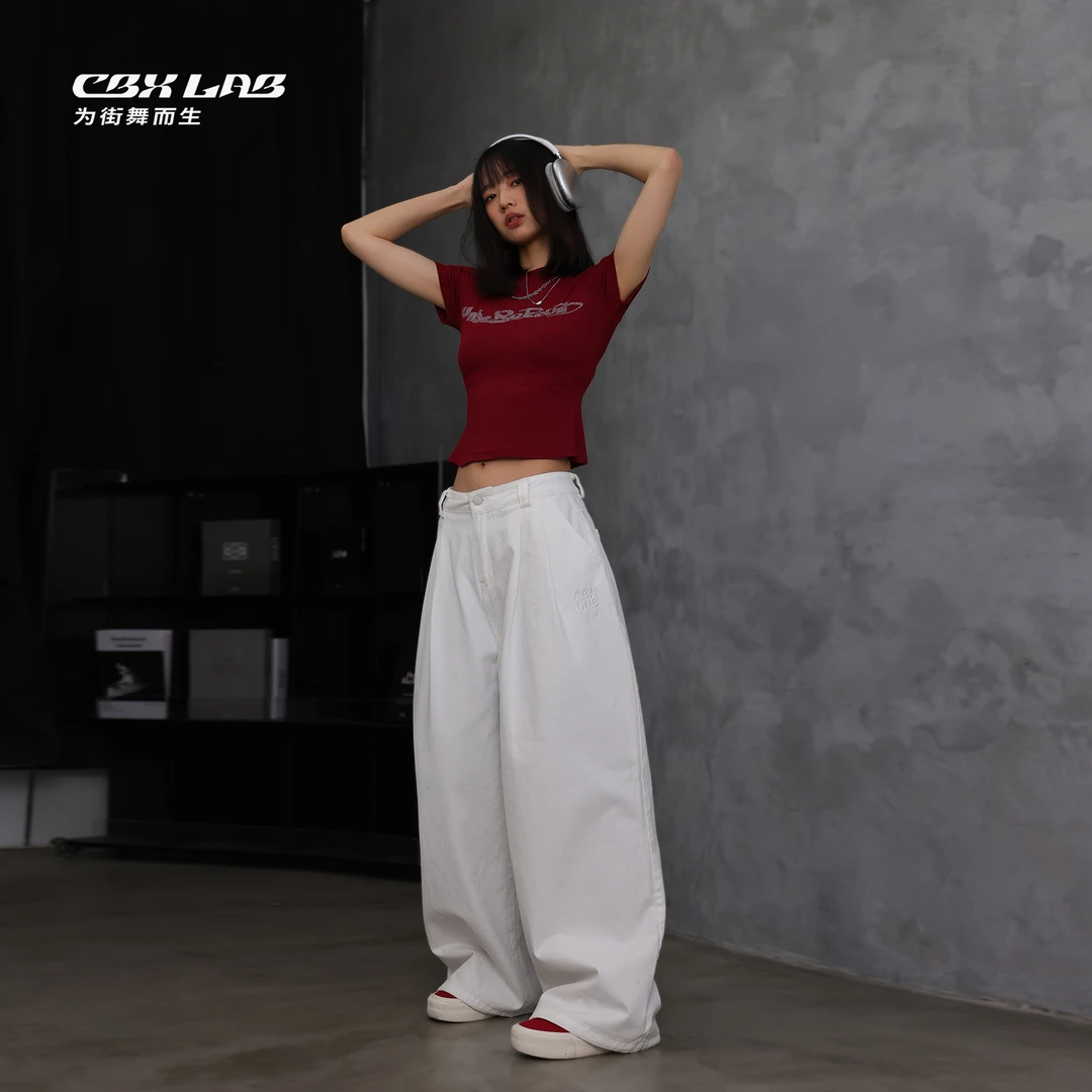 CBXLAB街舞潮牌梭织初秋跳舞长裤爵士jazz裤嘻哈街舞遮胯显瘦裤子