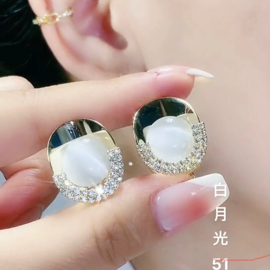 - 925银针耳环亭亭玉立气质温柔（白月光）10号