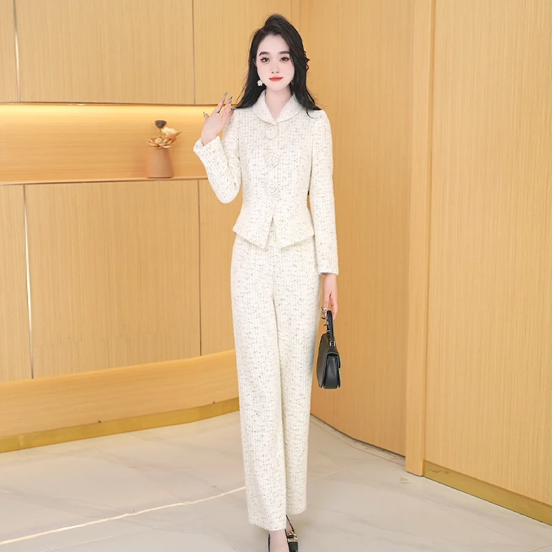 【两件套】秋季时尚修身气质洋气休闲女神范收腰显瘦减龄女装套裤