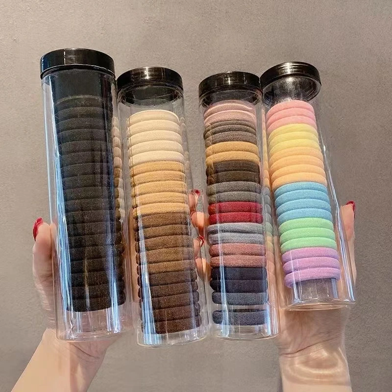 【新款桶装高弹力发圈】不伤发耐用皮筋发绳简约马尾时尚头绳