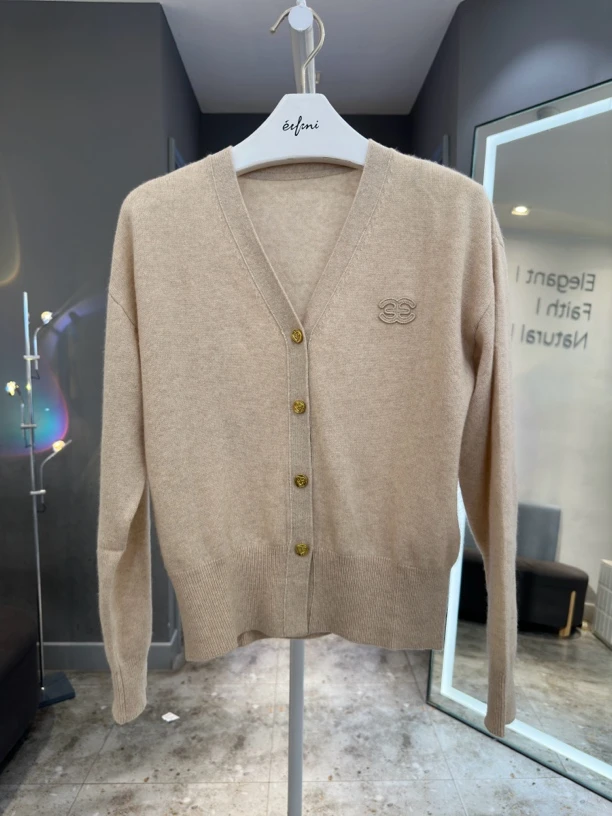 专柜2024秋款卡其色针织衫1F8331241G