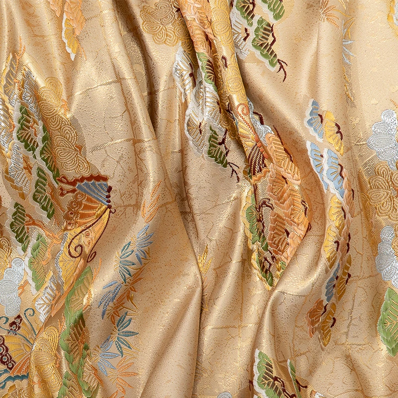 宋锦雪纺蝴蝶还原西阵织织锦缎汉服高精密日系和服提花布料汉服新