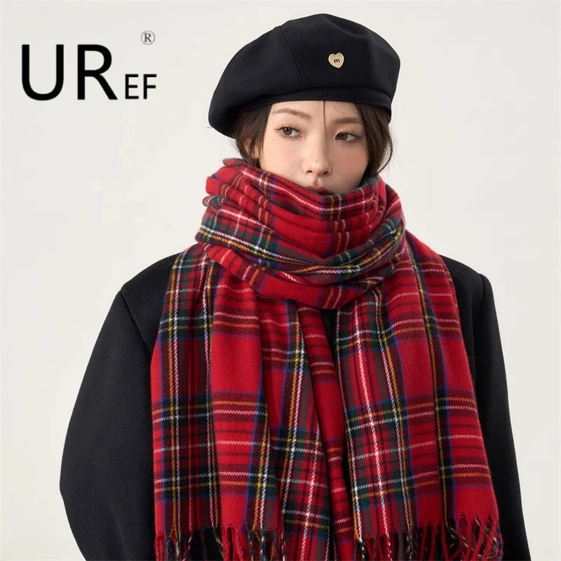 围巾女冬季2023新款情侣高级感韩版秋冬保暖加厚冬天围脖百搭红色