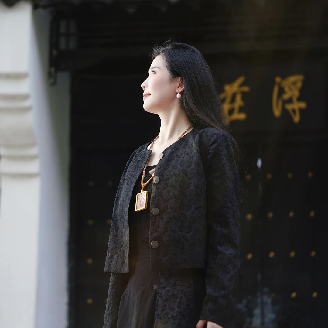 【寻竹】新中式 中国风 高定端庄黑色外套裙子套装女