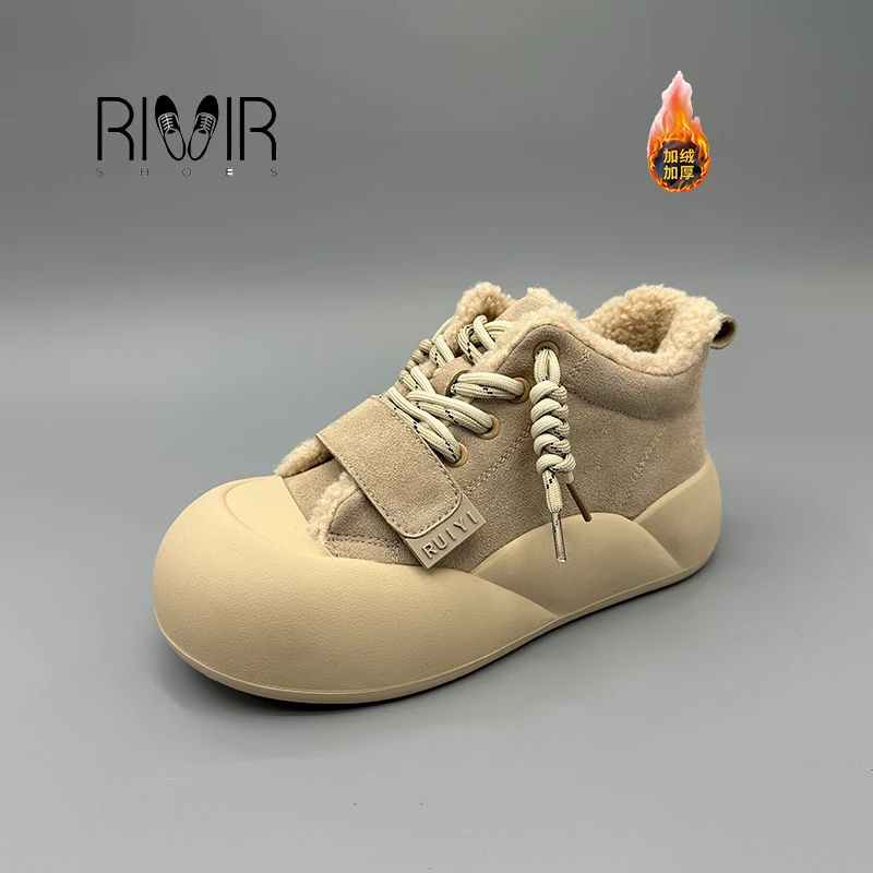 RIIR2024新款潮流百搭加绒时尚款ins风复古女鞋