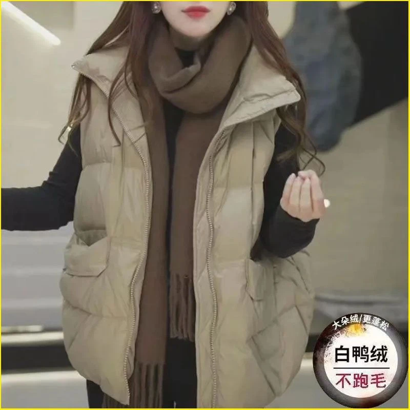 秋冬韩版立领羽绒马甲女短款宽松休闲显瘦背心坎肩马夹外套大码潮