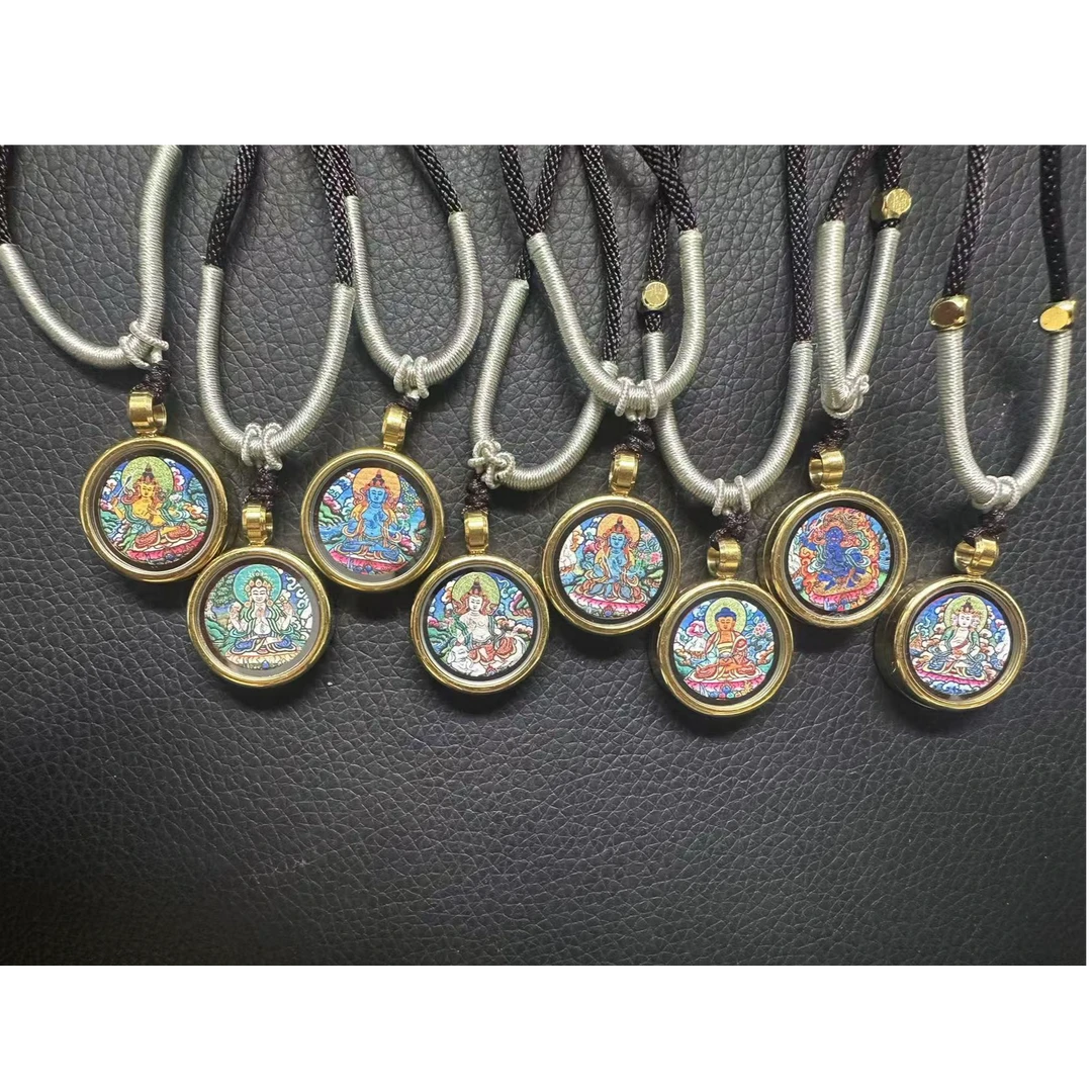 百搭配绳八大守护【鏡覌甄选】热供 画风 藏式 文化 国潮 唐卡 吊坠