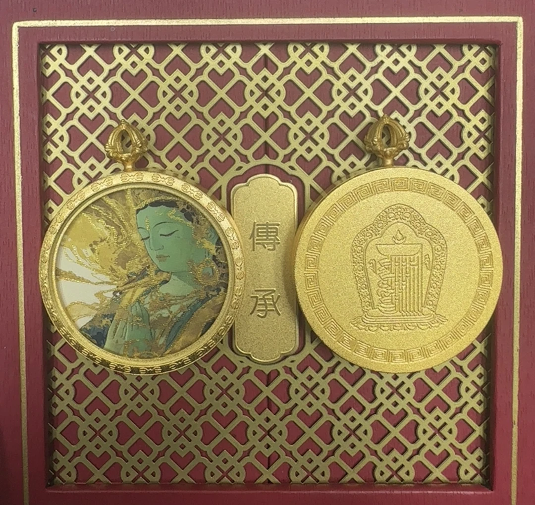 45号高品质绿妈妈 3.5圆唐卡 热供 画风 藏式 风格 随身携带 唐卡