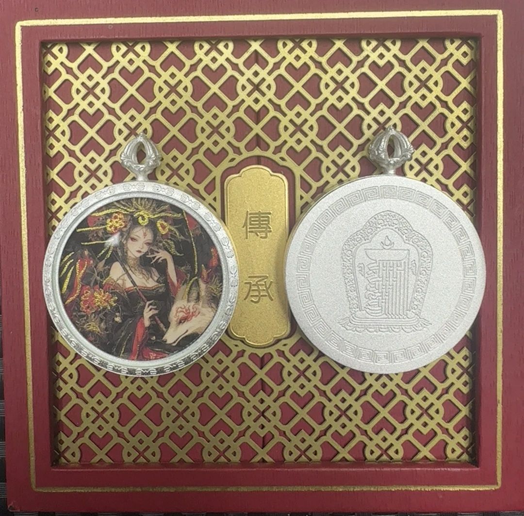 44号高品质红色九尾 3.5圆唐卡 热供画风 藏式风格 随身携带 唐卡